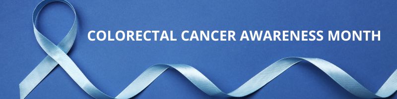 Colorectal cancer awareness blue ribbon