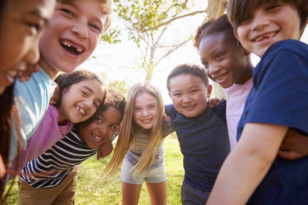 Young children smiling