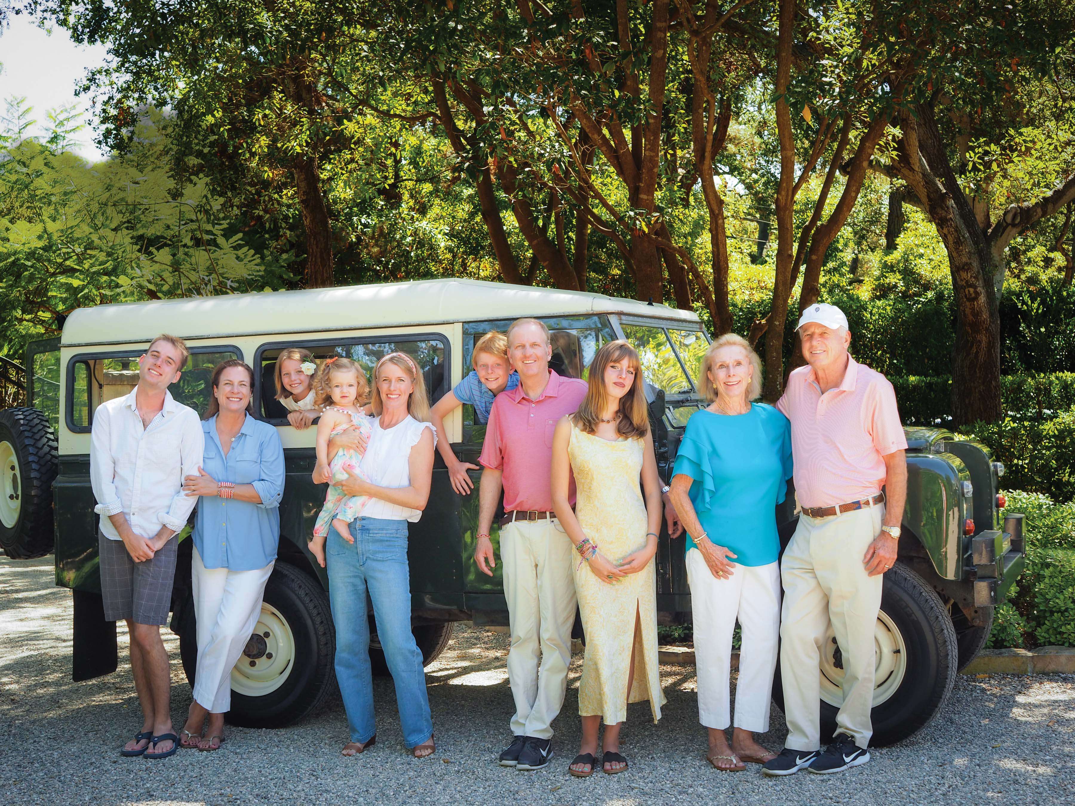 Burns family in front of truck