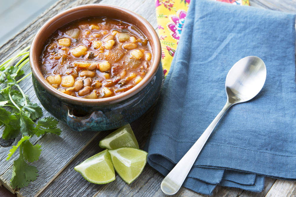 Soup of hominy and beans