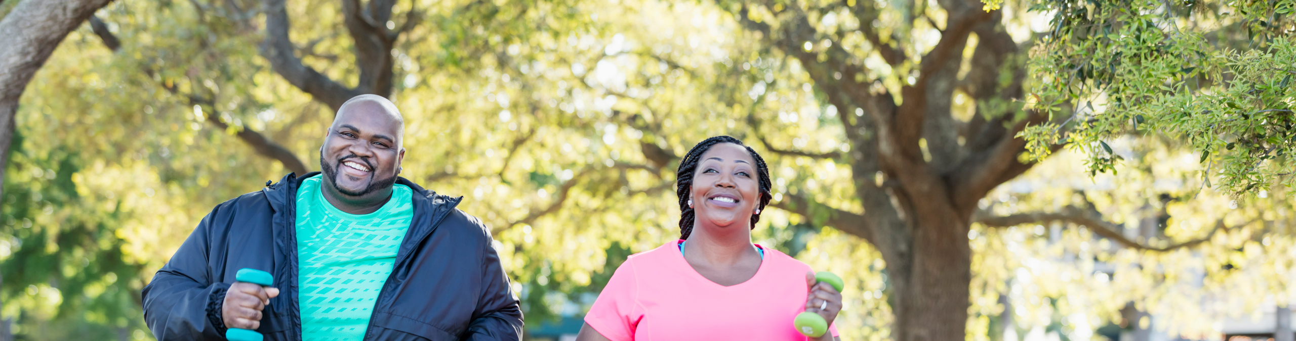 Couple exercising outdoors