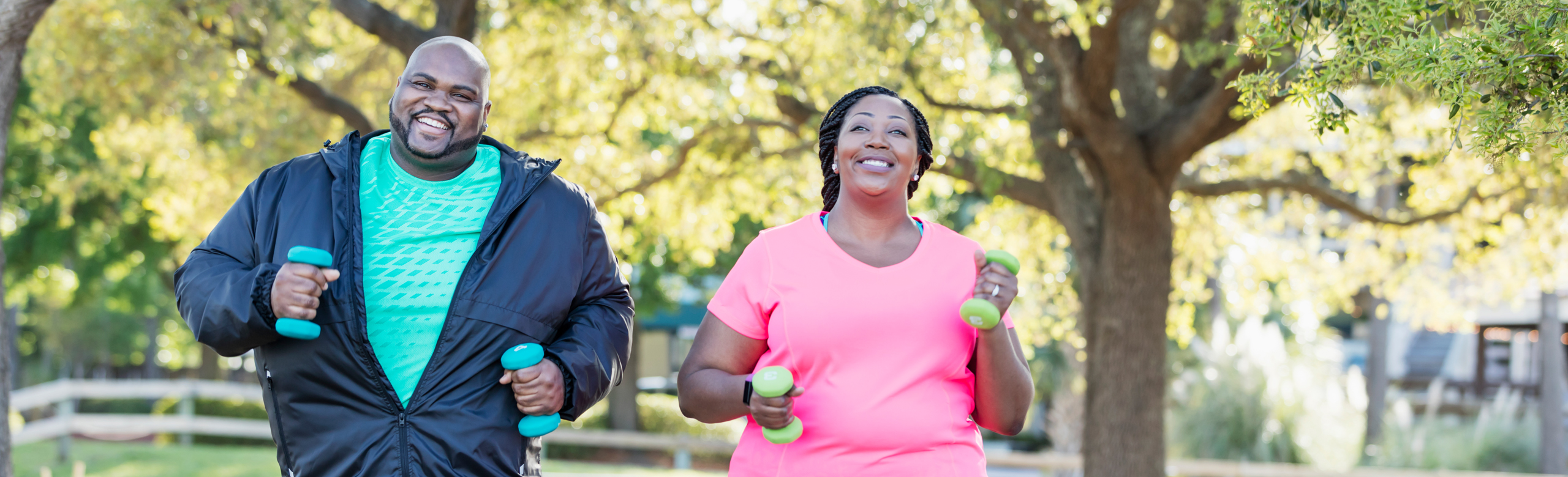 Couple exercising outdoors