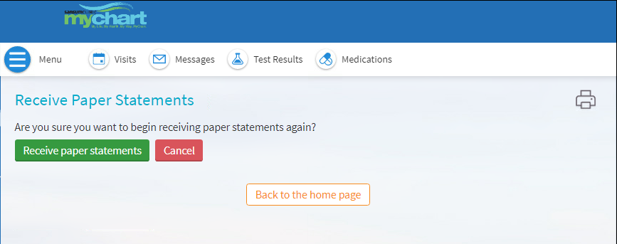 Confirmation of paper billing statements