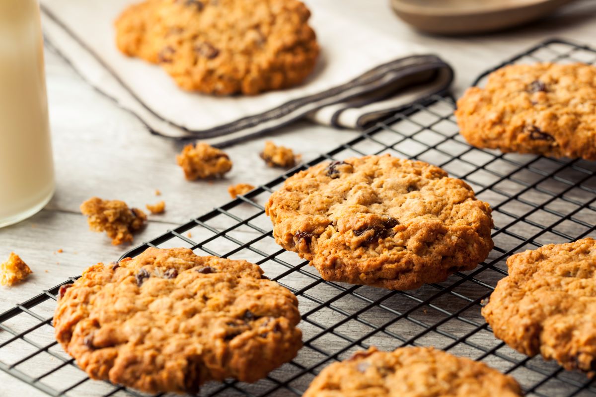 oatmeal breakfast cookies on a cooling rack